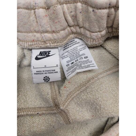 NIKE Speckled Fleece Men's Lounge Shorts Light Bone Size L Cozy Athleisure - Picture 7 of 7